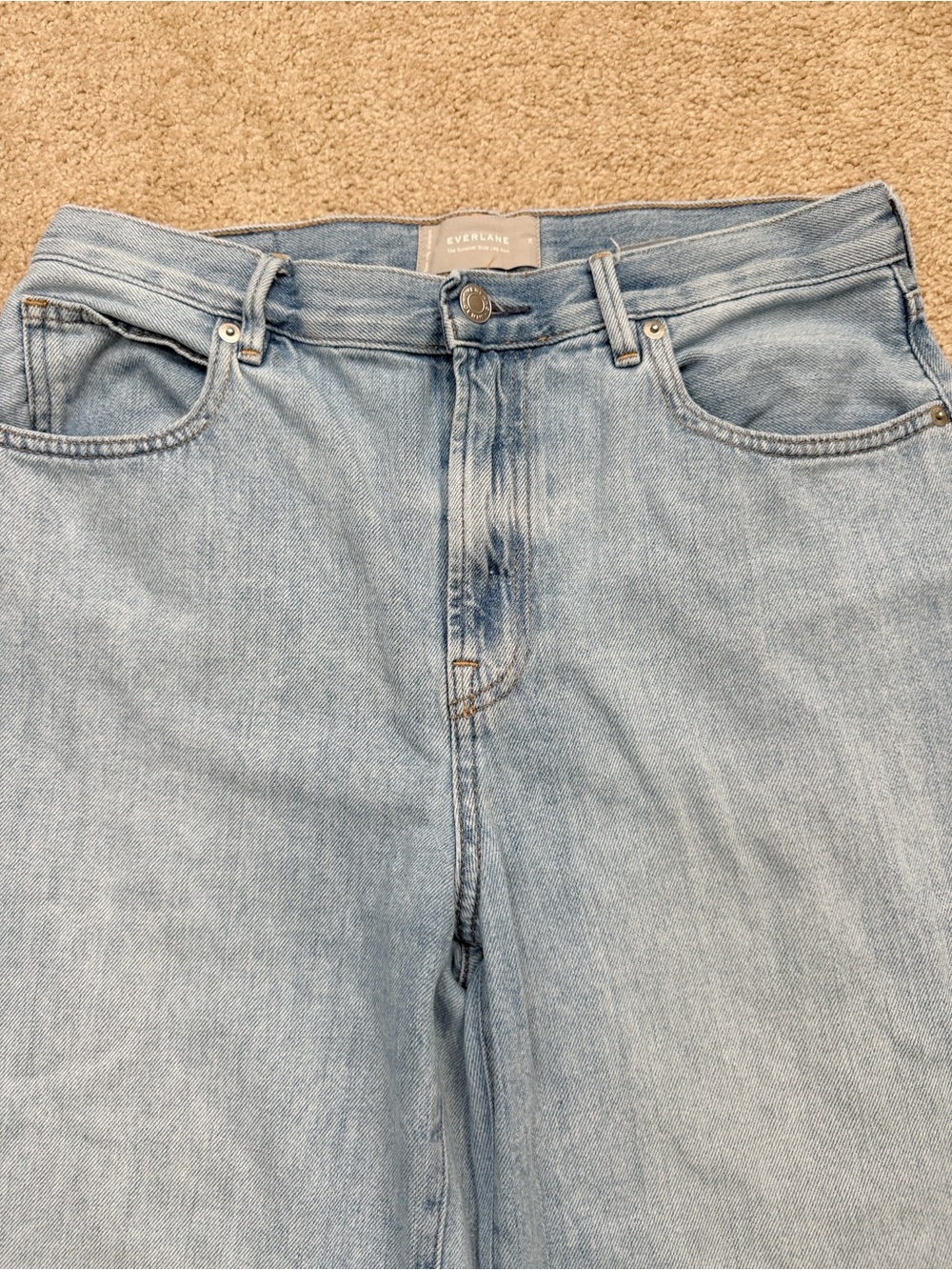 Everlane The Summer High Rise Wide Leg Relaxed Lightweight Denim Jeans Size 28 - Picture 3 of 10